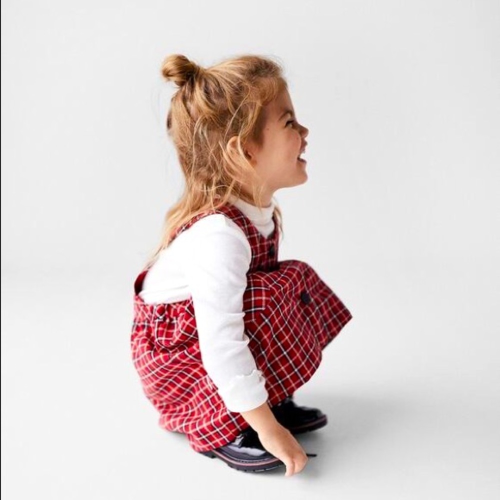 ZARA Plaid Pinafore Dress